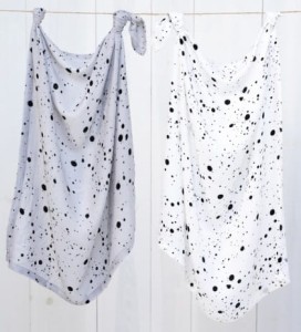 SLEEPEE Pieluszka muślinowa Ink 2-pak szara/biała 75x75cm