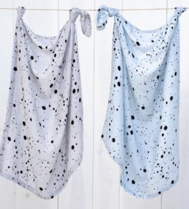 SLEEPEE Pieluszka muślinowa Ink 2-pak szara/niebieska 75x75cm