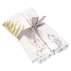 Samiboo Zestaw pieluszek premium z muślinu bambusowego z jonami srebra leśny 50x50 2 szt.