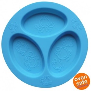 OOGAA Blue Divided Plate silikonowy talerzyk trójdzielny