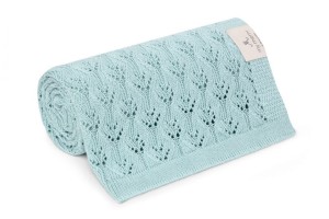 My Memi Ażurowy kocyk bambusowy 80x100 vintage mint